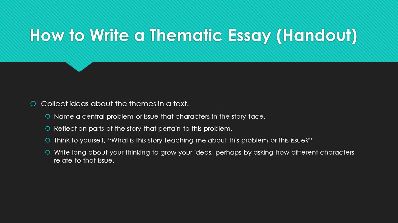 How to write a thesis for a theme essay